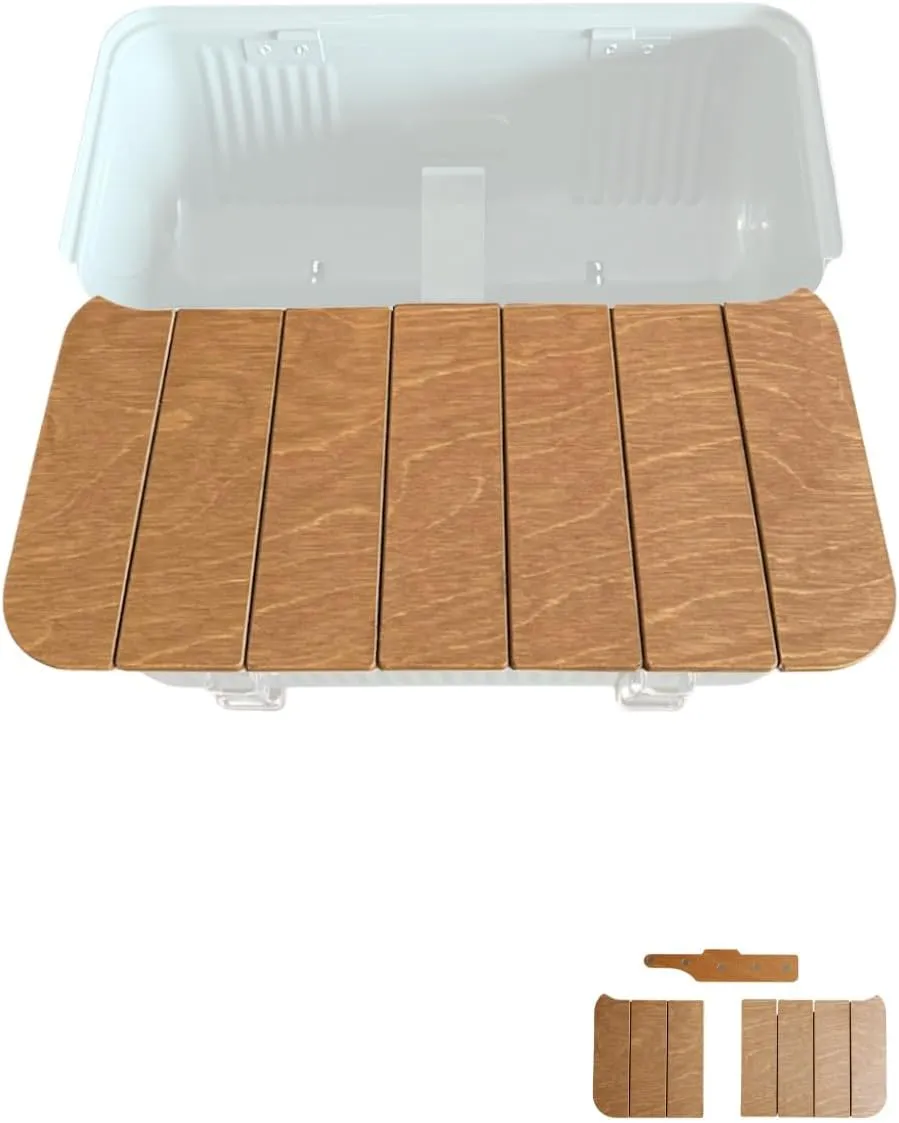 PUPACAMP Wooden Table Compatible with Stanley Lunch Box 10qt (9.5L) (Detachable Top Board)