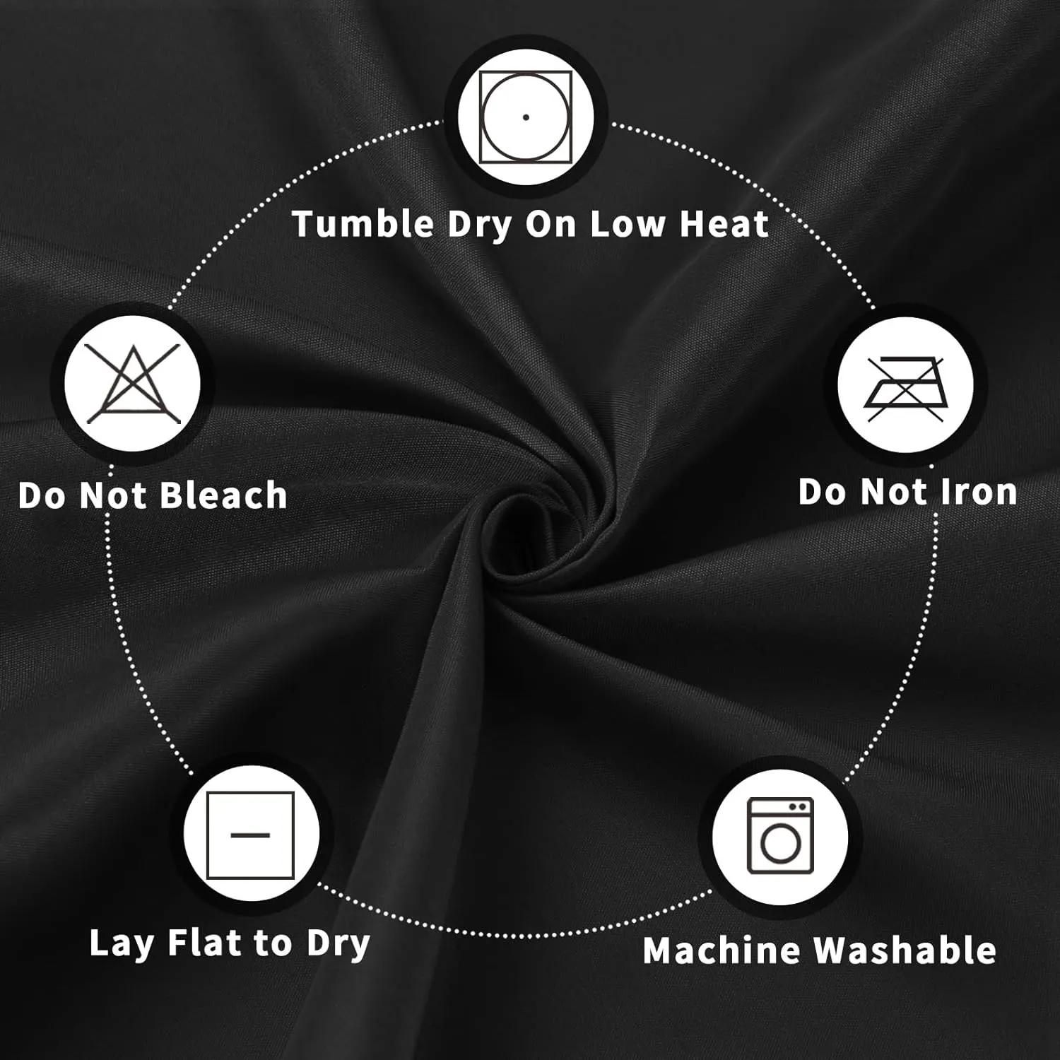 PureFit 6 Pack Black Table Cloths 60 x 126 Inch, Stain and Wrinkle Resistant Table Linen for 6 Ft Rectangle Table, Polyester Table Covers for Dining Table, Wedding, Party, Banquet and Camping
