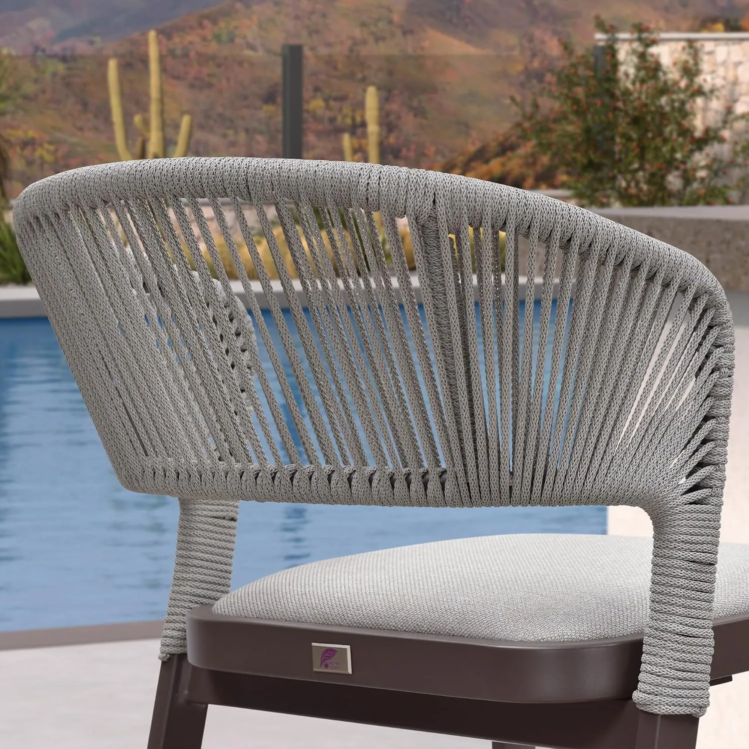 PURPLE LEAF Counter Height Bar Stool Set of 2 Outdoor Bar Stools Modern Bar Height Stools Wicker Barstools for Kitchen Brown Island Chairs