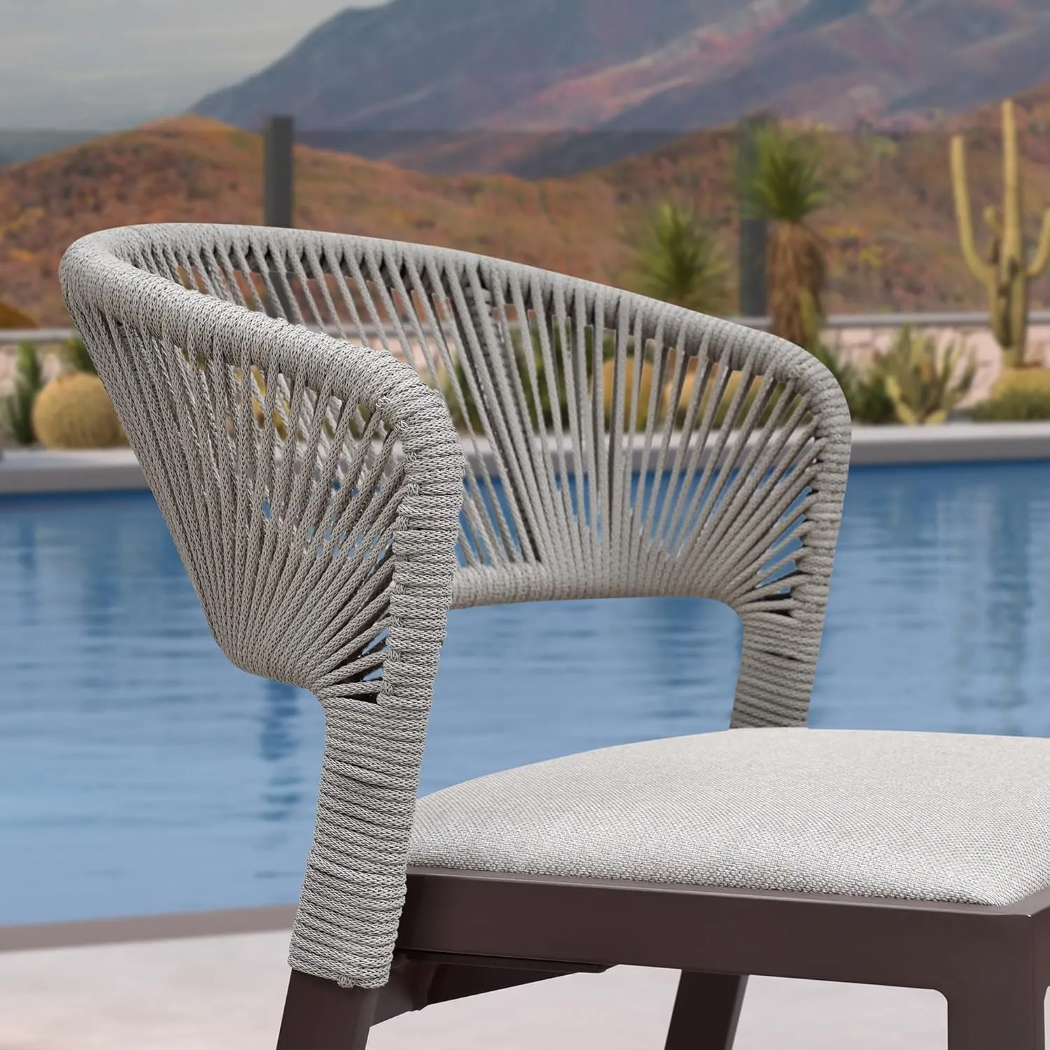 PURPLE LEAF Counter Height Bar Stool Set of 2 Outdoor Bar Stools Modern Bar Height Stools Wicker Barstools for Kitchen Brown Island Chairs