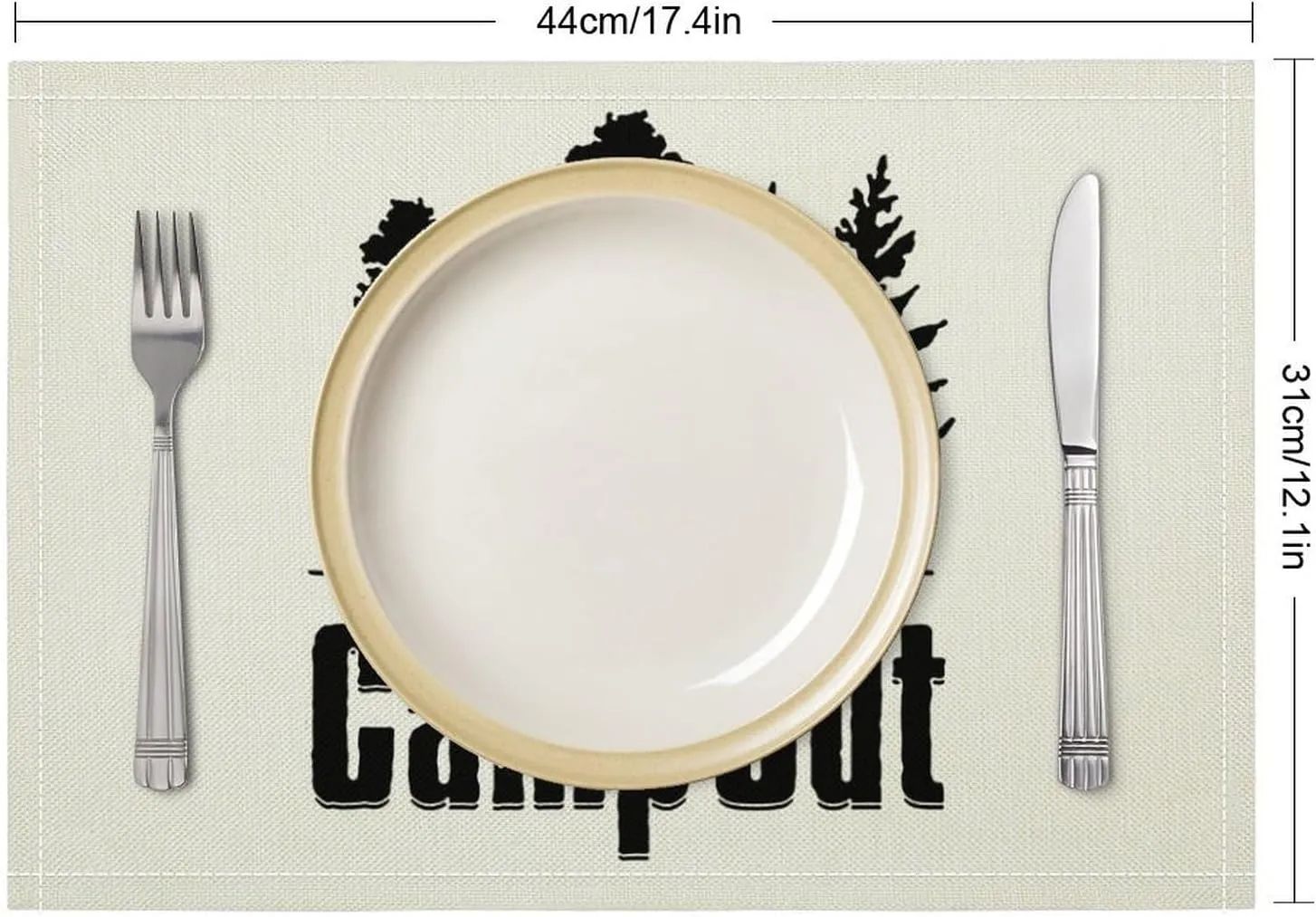 Rainbow Travel Camp Out Linen Placemats Washable Non-Slip Heat Resistant Place Mats for Kitchen Dining Table Decoration