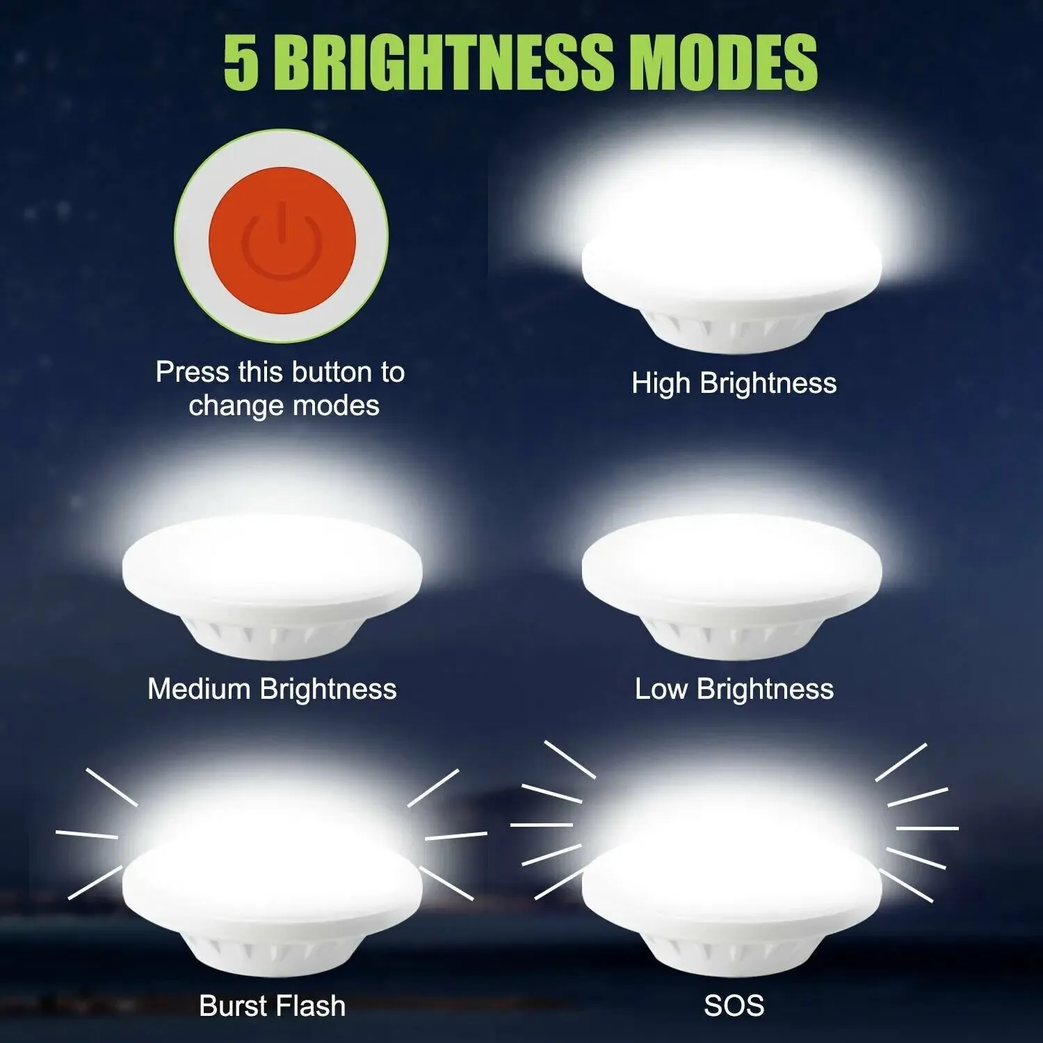 Rechargeable 60-LED Camping Lantern – USB & Solar-Powered Tent Light for Hiking & Outdoor Use