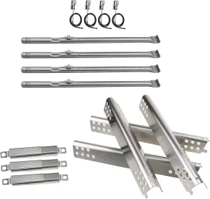 Replacement Parts for Charbroil Advantage 463344116 Grill, Grill Pipe Burner, Heat Plate Shield, Adjustable Carryover Tube and Grill Igniter Replacement for CharBroil 463344116, 466344116 Gas Grills