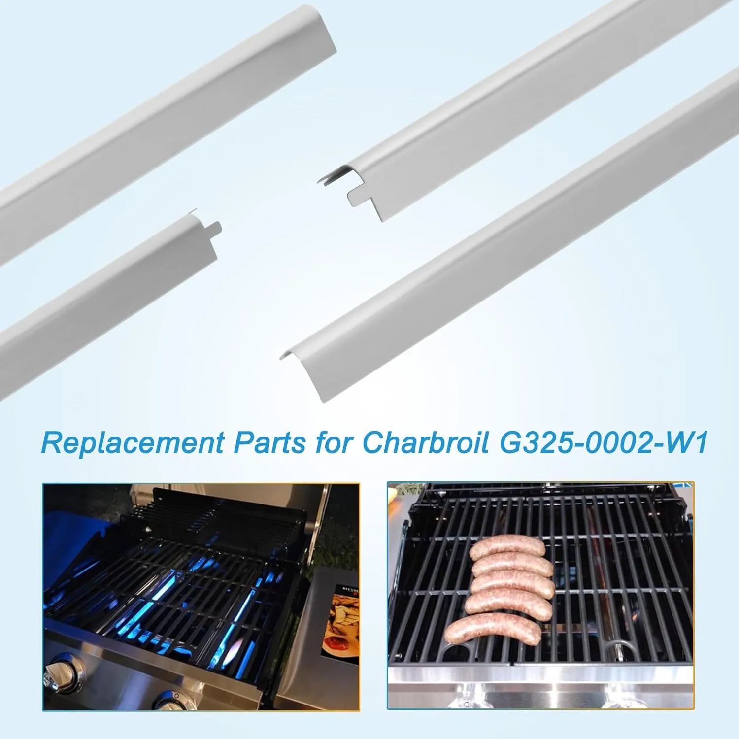 Replacement Parts for Charbroil Performance 5-Burner 463448021 463449021 463450022 463451022 463455021 463456022 463458021, Burner and Heat Plate for Charbroil Grill Replacement Parts