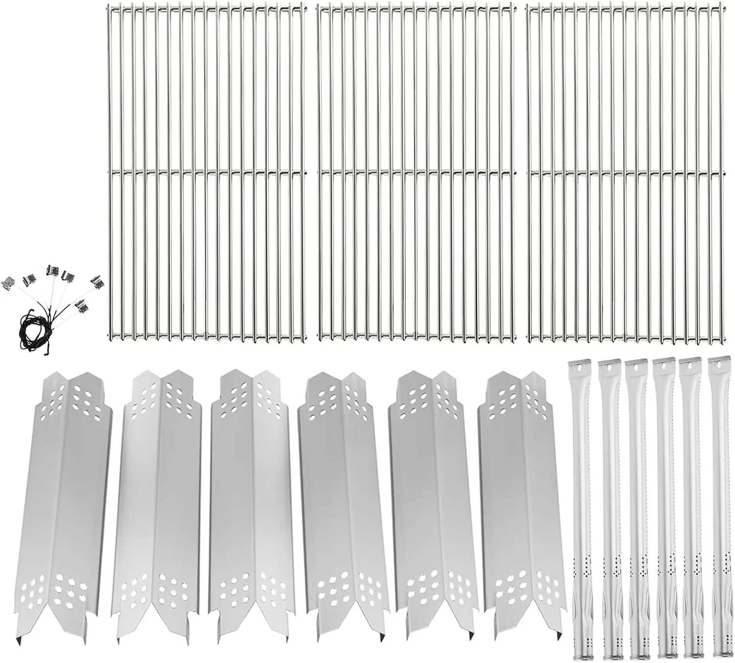 Replacement Parts for Nexgrill 720-0896B 720-0896E 720-0896X 720-0896C Deluxe 6-Burner Gas Grills, Cooking Grate, Grill Heat Shield Tent and Burner for Nexgrill Replacement Parts 6 Burner