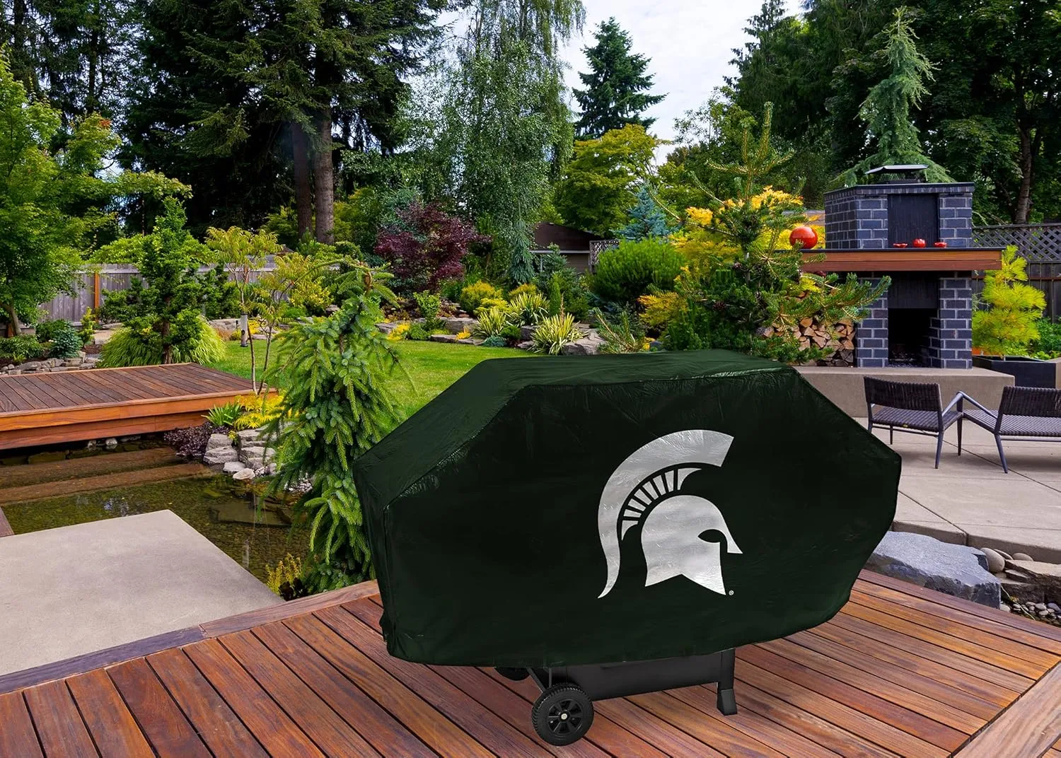 Rico Industries NCAA Deluxe Grill Cover Deluxe Vinyl Grill Cover - 68" Wide/Heavy Duty/Straps