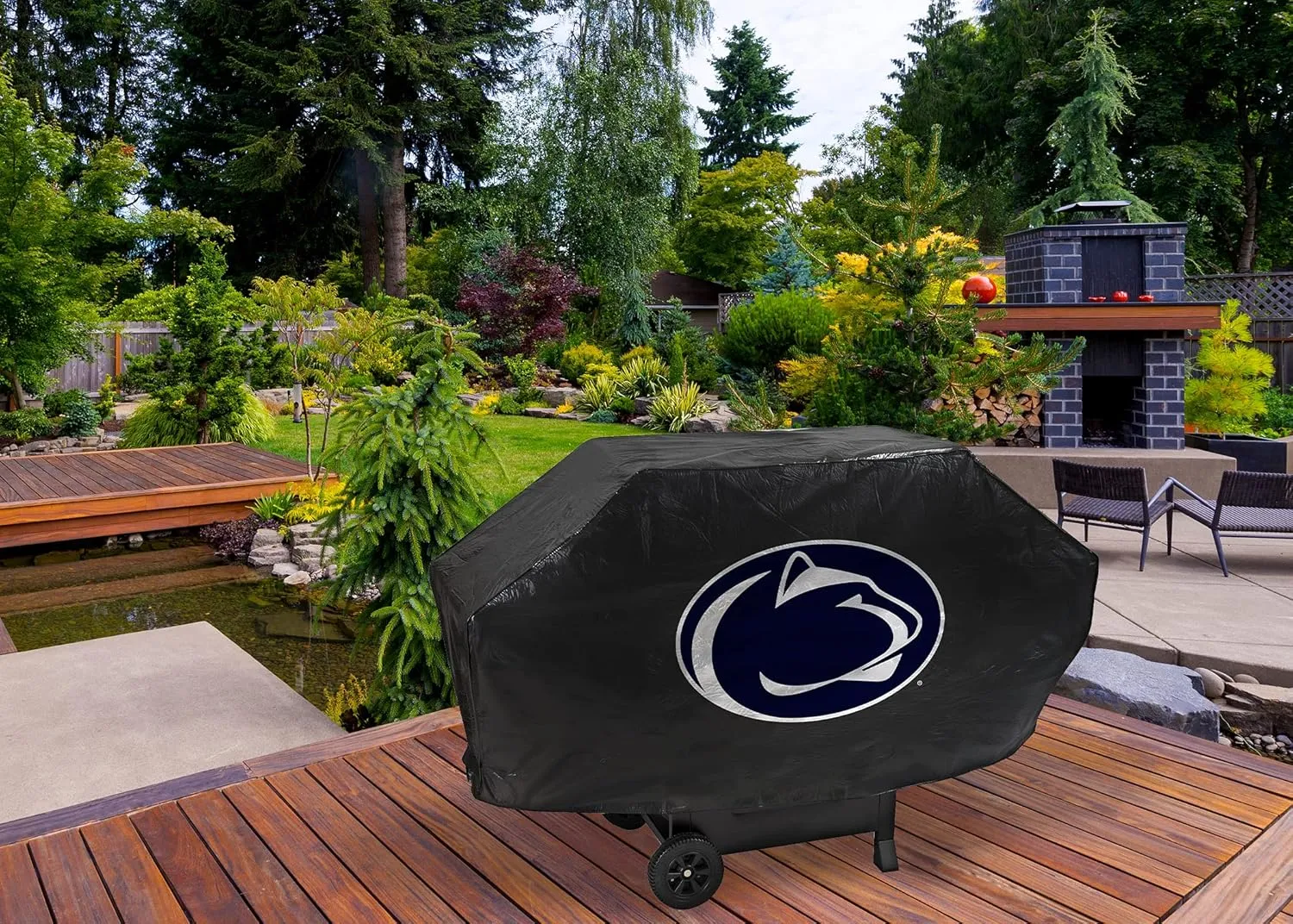 Rico Industries NCAA Deluxe Grill Cover Deluxe Vinyl Grill Cover - 68" Wide/Heavy Duty/Straps