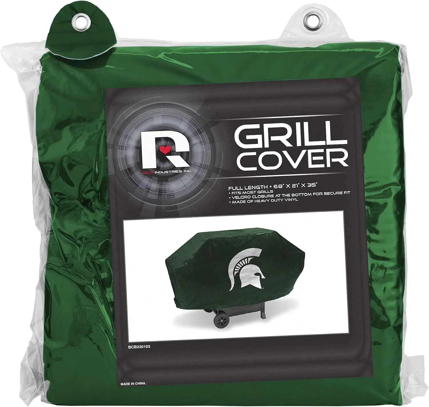 Rico Industries NCAA Deluxe Grill Cover Deluxe Vinyl Grill Cover - 68" Wide/Heavy Duty/Straps