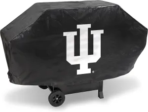 Rico Industries NCAA Indiana Hoosiers Black Deluxe Vinyl Grill Cover - 68" Wide/Heavy Duty/Velcro Staps