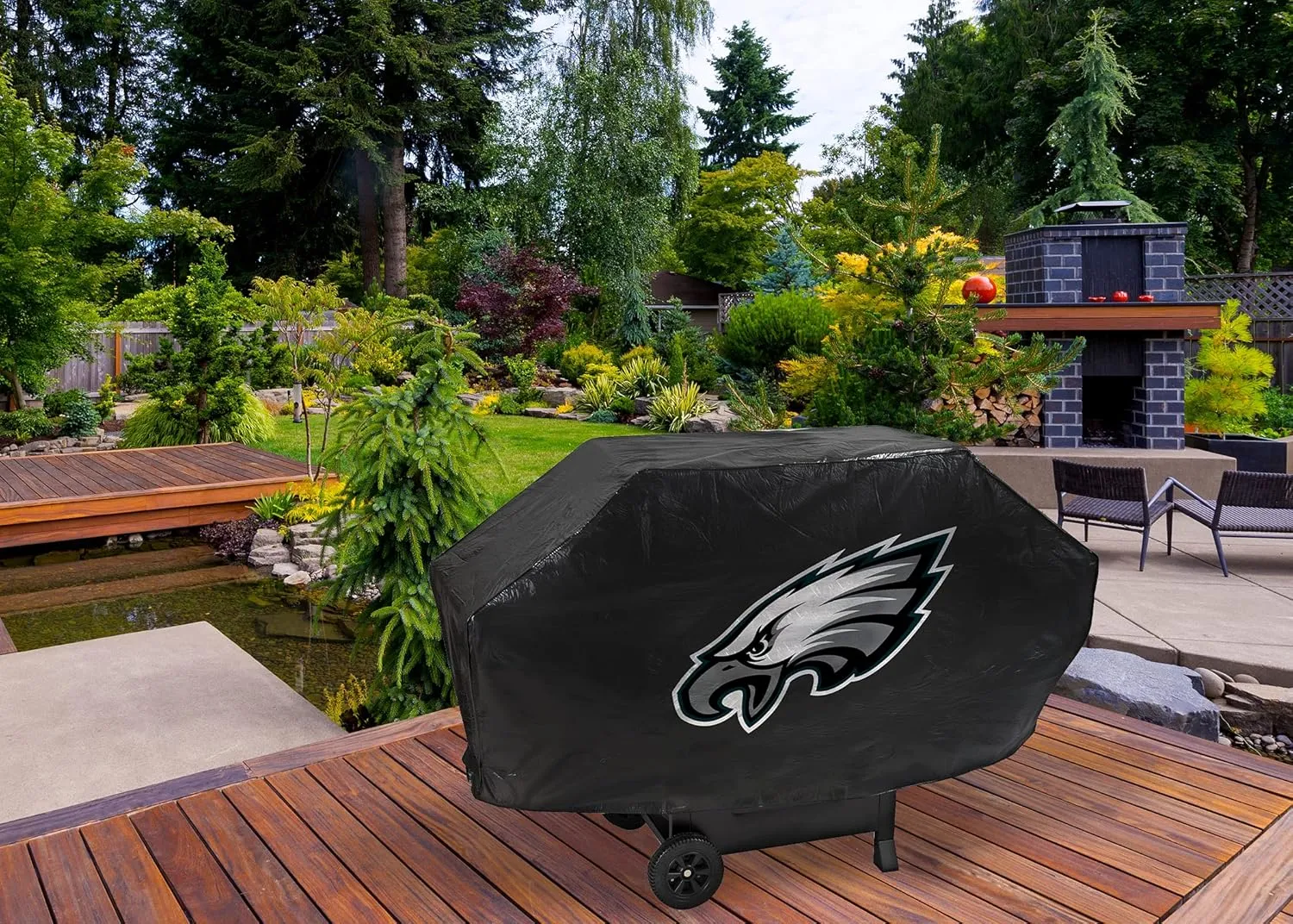Rico Industries NFL Vinyl Padded Deluxe Grill Cover, 68 x 21 x 35-inches
