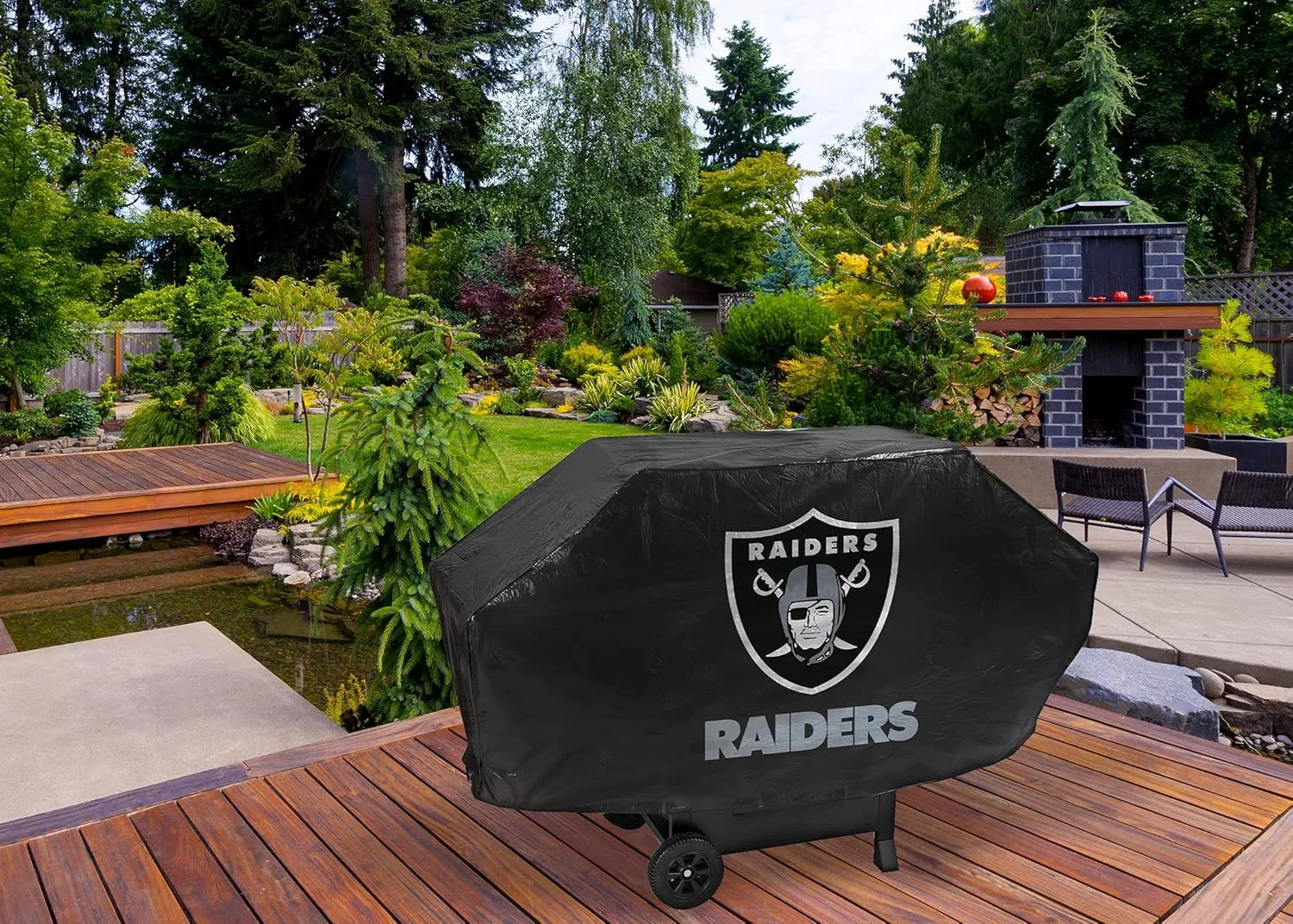 Rico Industries NFL Vinyl Padded Deluxe Grill Cover, 68 x 21 x 35-inches