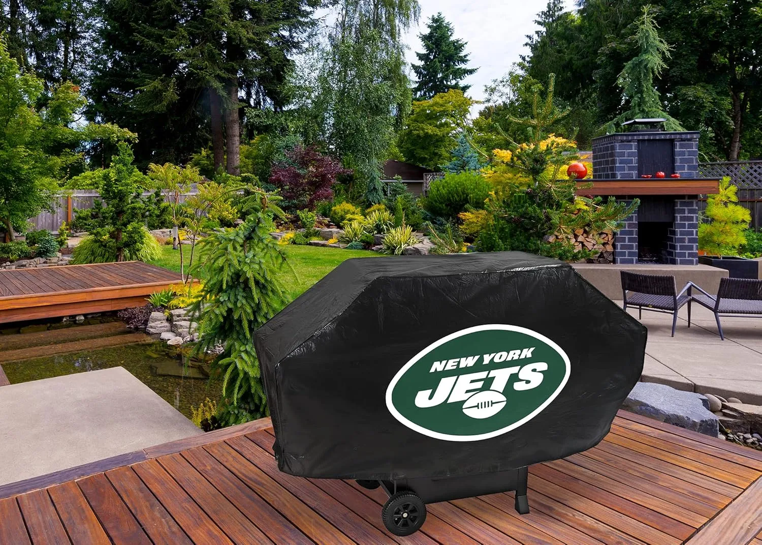 Rico Industries NFL Vinyl Padded Deluxe Grill Cover, 68 x 21 x 35-inches