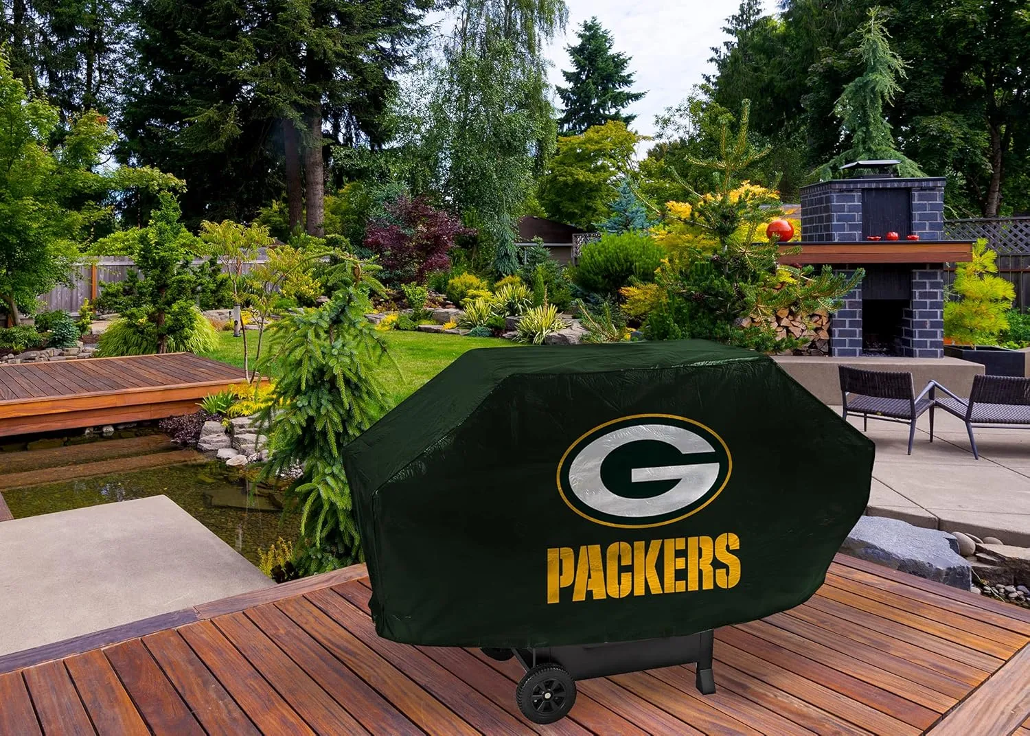 Rico Industries NFL Vinyl Padded Deluxe Grill Cover, 68 x 21 x 35-inches
