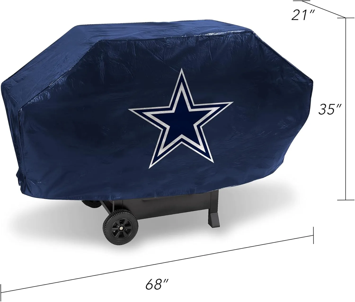Rico Industries NFL Vinyl Padded Deluxe Grill Cover, 68 x 21 x 35-inches