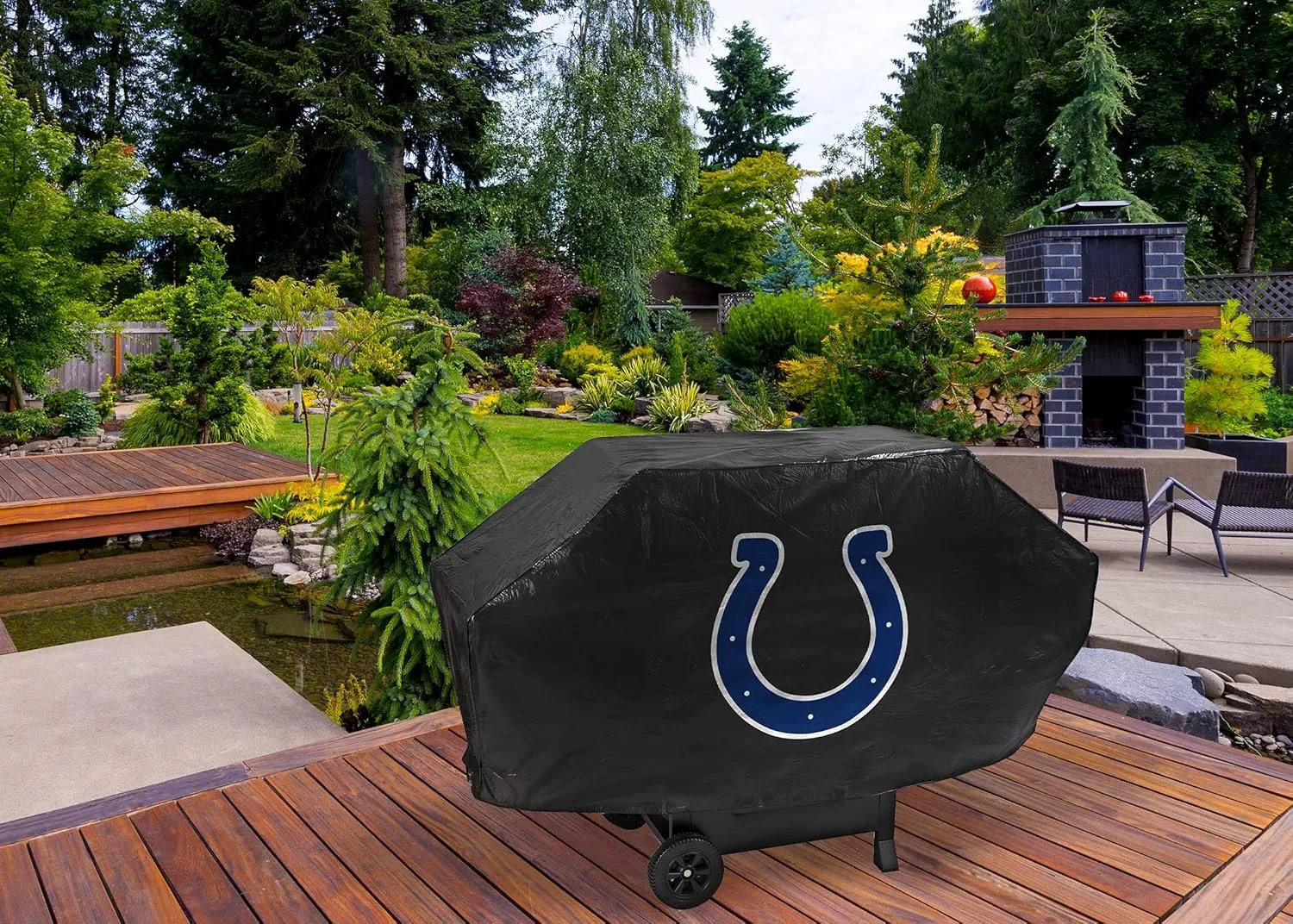 Rico Industries NFL Vinyl Padded Deluxe Grill Cover, 68 x 21 x 35-inches