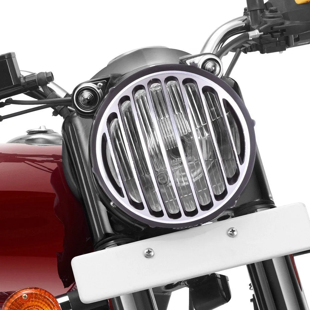 R.J.VON Grill Combo Set Head Light Grill, Indicator, Tail Light Skull, Eyes Grill Black