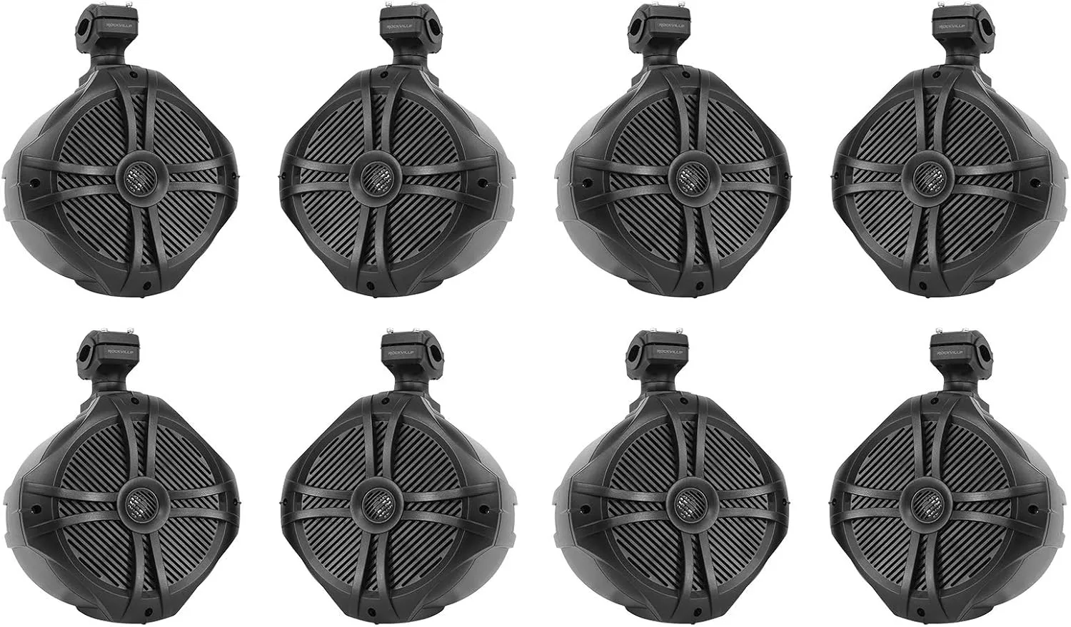Rockville (8) RWB90B Black 8" 300w Marine Wakeboard 360 Swivel Tower Speakers