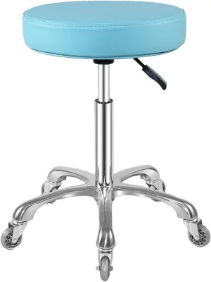 Rolling Stool with Wheels Heavy Duty Hydraulic for Shop Guitar Lab Tattoo Workbench Medical,Adjustable Swivel Stool Chair (Cyan)
