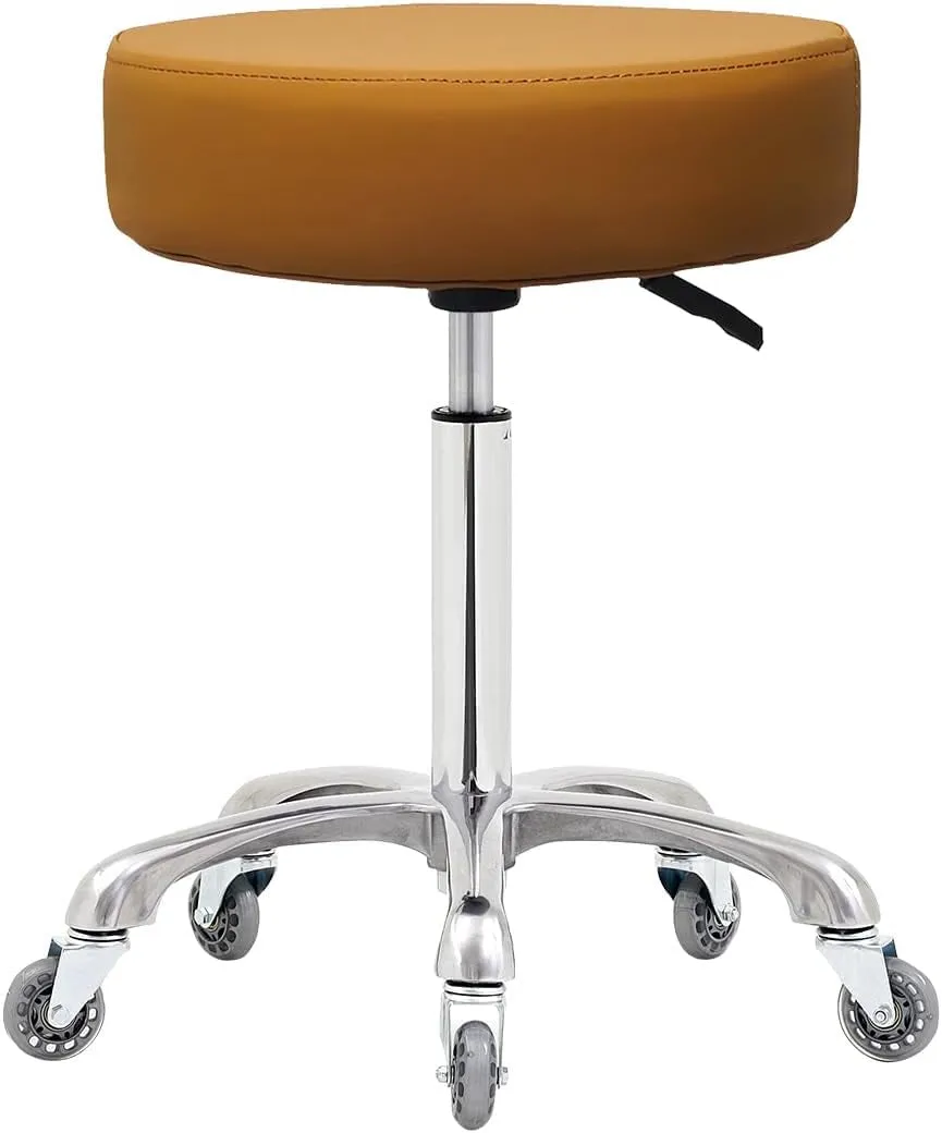 Rolling Stool with Wheels, Heavy Duty Hydraulic Stool for Shop Guitar Lab Tattoo Workbench Medical,Adjustable Massage Swivel Stool Chair (Black)