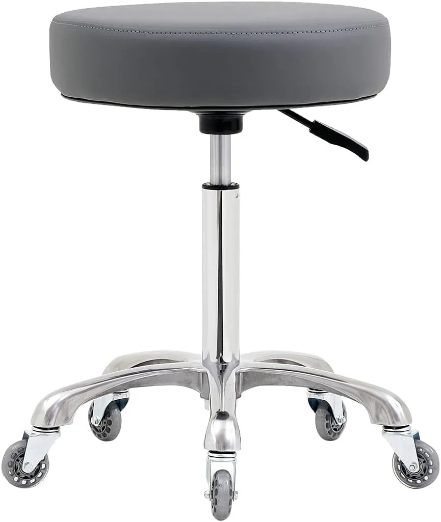 Rolling Stool with Wheels, Heavy Duty Hydraulic Stool for Shop Guitar Lab Tattoo Workbench Medical,Adjustable Massage Swivel Stool Chair (Black)