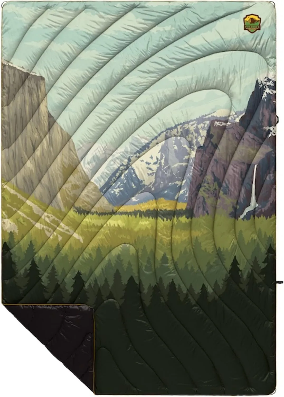Rumpl Original Puffy Blanket - Warm Puffy Camping Blanket, 100% Recycled Polyester Insulation, Lightweight, Packable, Water-Resistant, Outdoor Puffer Blanket, 52"x75", Yosemite
