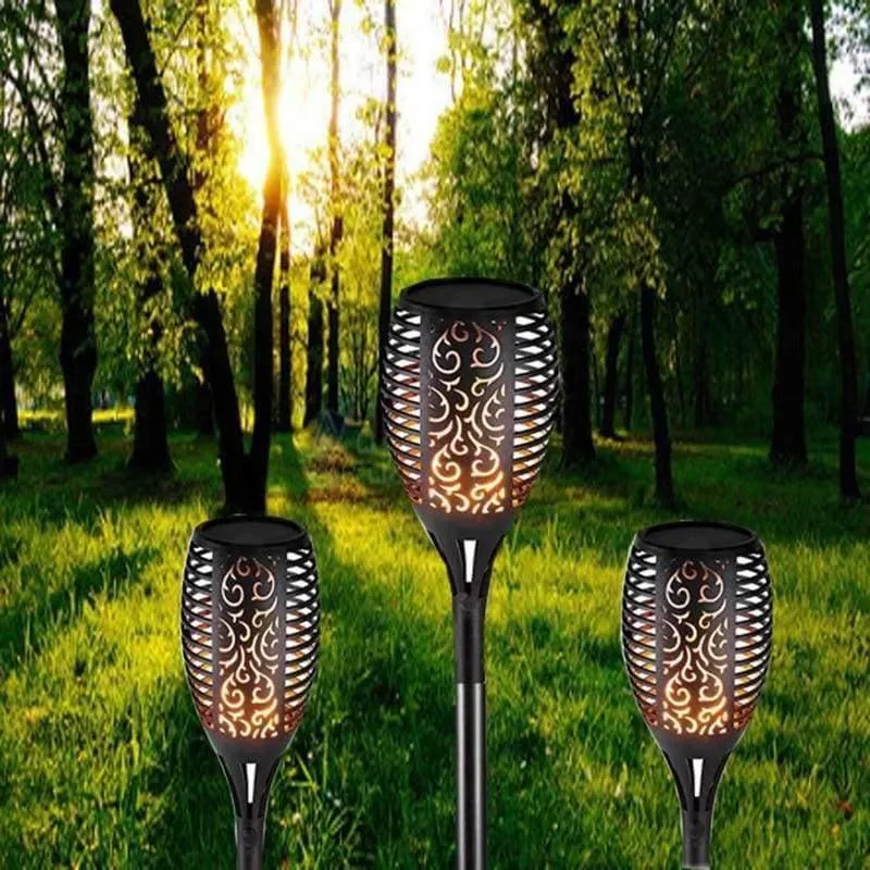 Rynx | Garden Decoration Solar-Powered LED Flame Lamp 72/96 LEDs Grass Flame Flickering Torch Light Outdoor Solar LED Fire Light Accessories