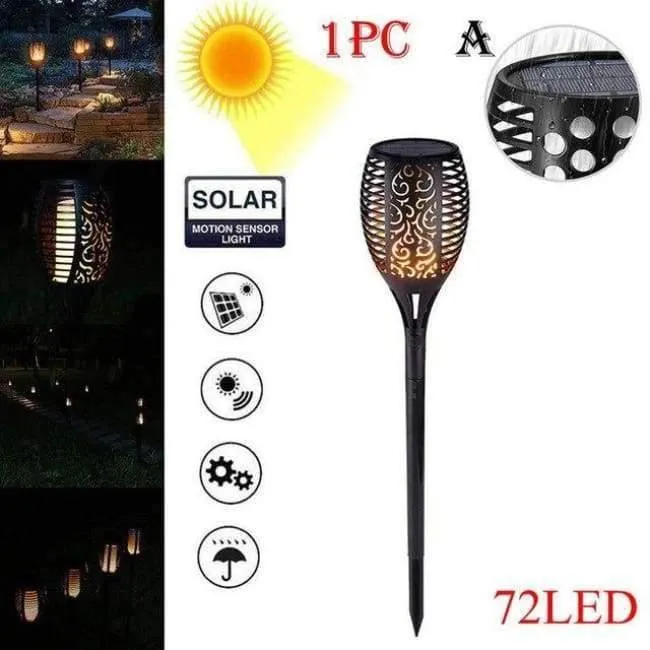 Rynx | Garden Decoration Solar-Powered LED Flame Lamp 72/96 LEDs Grass Flame Flickering Torch Light Outdoor Solar LED Fire Light Accessories