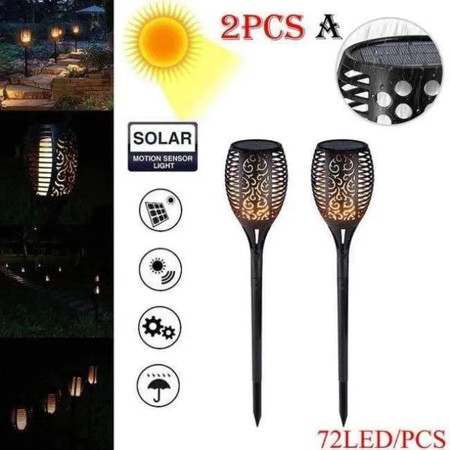 Rynx | Garden Decoration Solar-Powered LED Flame Lamp 72/96 LEDs Grass Flame Flickering Torch Light Outdoor Solar LED Fire Light Accessories