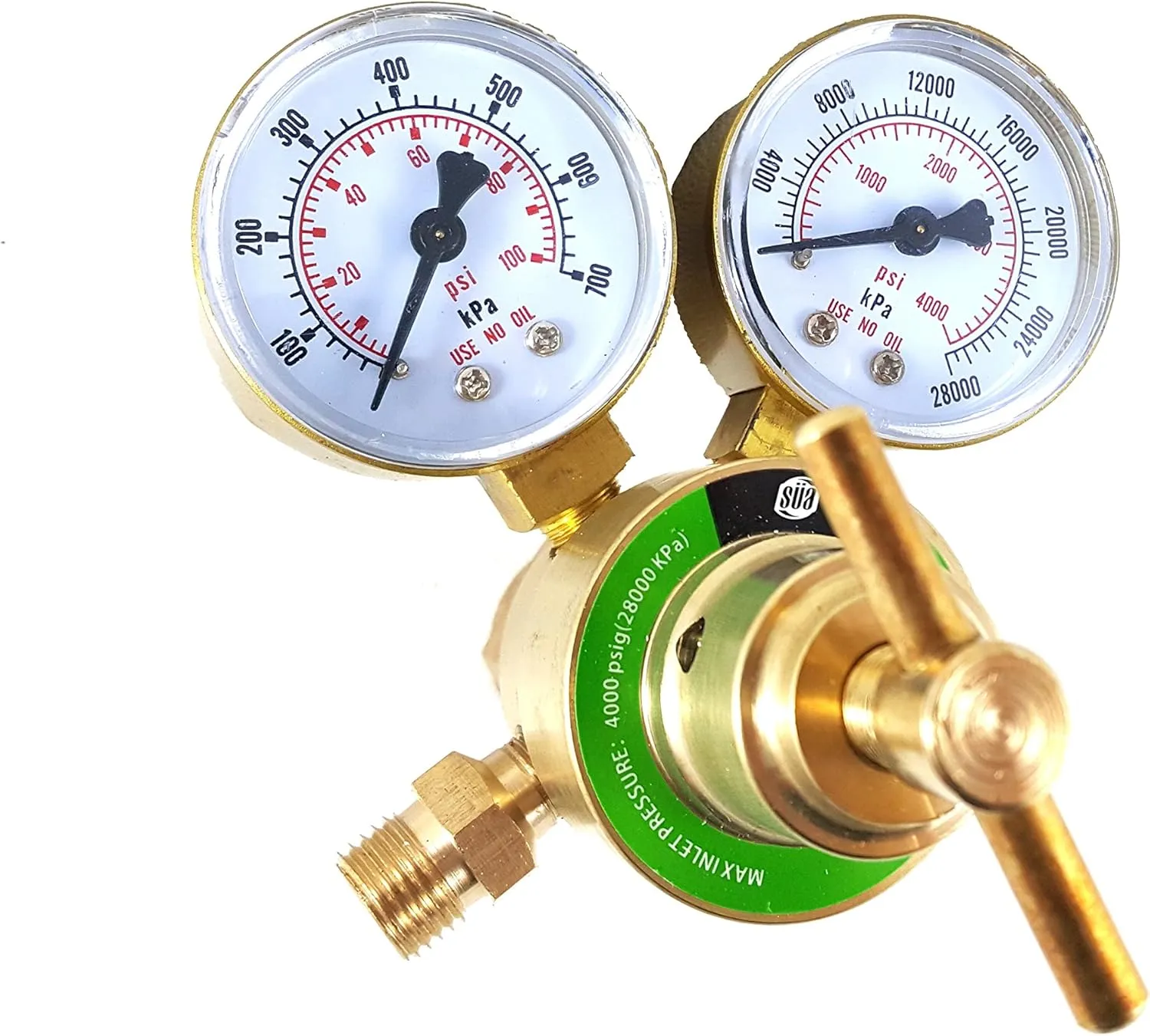 SÜA - Oxygen Regulator Welding Gas Gauges - CGA-540 - Rear Connector - LDB series - Check all the pictures and read the full description of this product to make sure it fits your tanks and hoses.