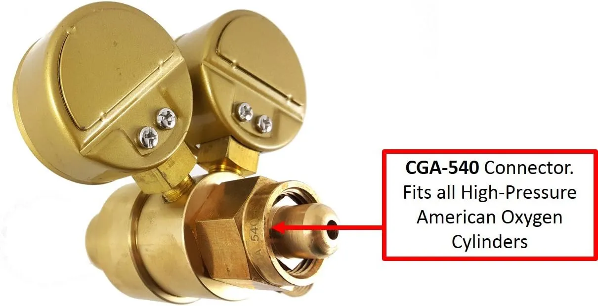 SÜA - Oxygen Regulator Welding Gas Gauges - CGA-540 - Rear Connector - LDB series - Check all the pictures and read the full description of this product to make sure it fits your tanks and hoses.