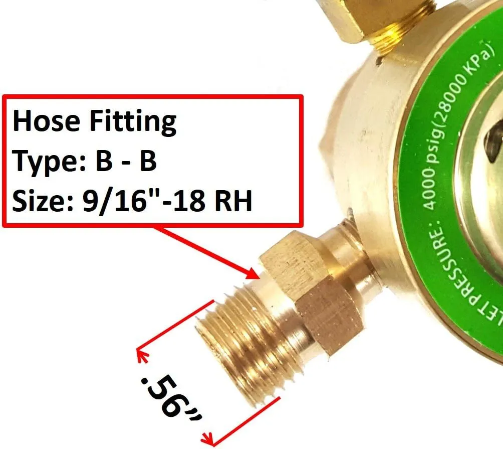SÜA - Oxygen Regulator Welding Gas Gauges - CGA-540 - Rear Connector - LDB series - Check all the pictures and read the full description of this product to make sure it fits your tanks and hoses.