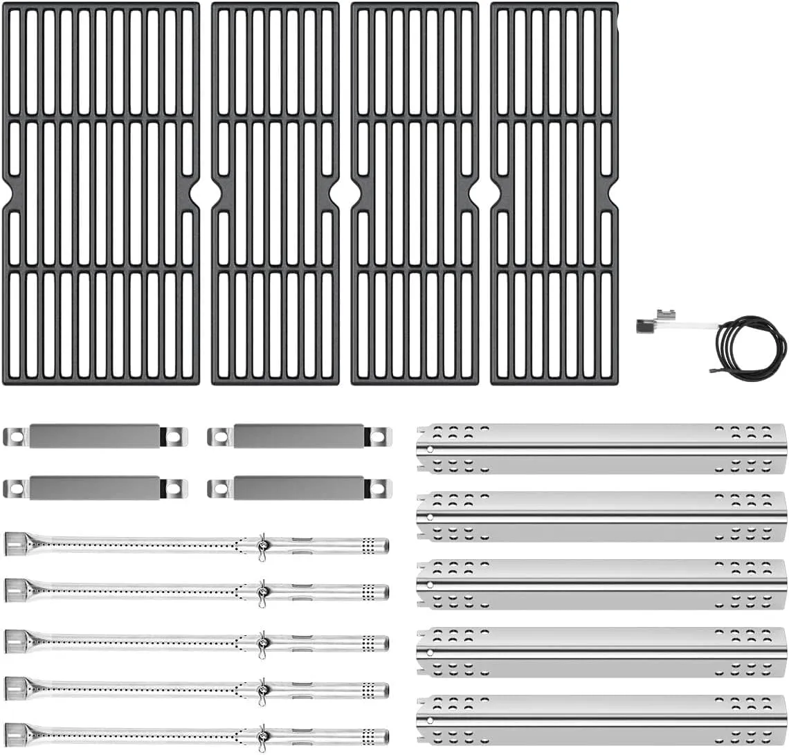 SafBbcue 463274419 Grill Parts Kit Replacement for Charbroil 463243518 463243519 463275717 463275517 Heat Plates G470-0004-W1 Cooking Grates G470-0003-W1 G470-0002-W1 G321-0005-W1 Burner G470-5200-W1