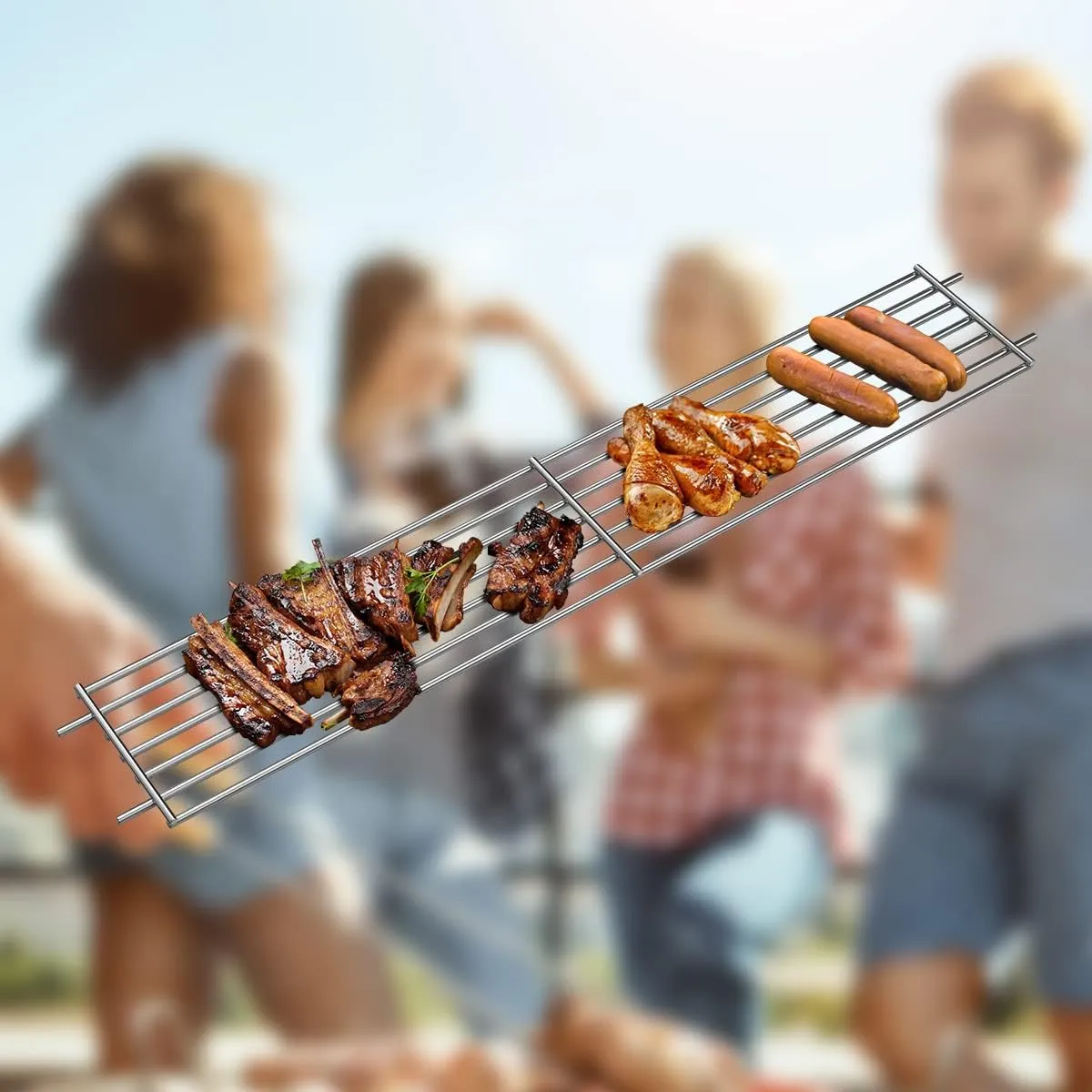 SafBbcue 7513/80633 Warming Rack for Weber Genesis 1000 to 5500 Spirit 700 Genesis Silver B & C Gold B and C Genesis Platinum I & II Grills #88719 Parts for Weber 900 Gas Grill, 24.9"x 4.7"x 4"