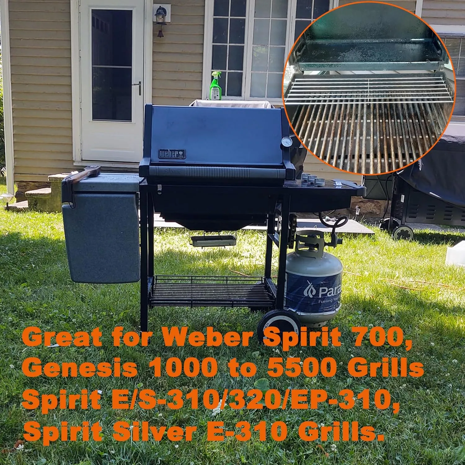 SafBbcue 7513/80633 Warming Rack for Weber Genesis 1000 to 5500 Spirit 700 Genesis Silver B & C Gold B and C Genesis Platinum I & II Grills #88719 Parts for Weber 900 Gas Grill, 24.9"x 4.7"x 4"