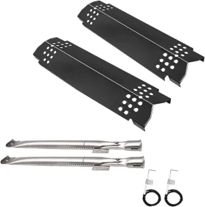 SafBbcue Heat Plates Flame Tamers for Nexgrill 720-0864 720-0864M Grills, for Home Depot Nexgrill 2 Burner Grill Heat Plate Grill Bunrners (Porcelain Steel)