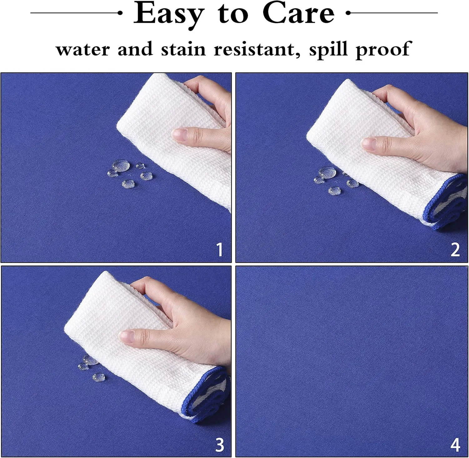 sancua Round Tablecloth - 48 Inch - Water Resistant Spill Proof Washable Polyester Table Cloth Decorative Fabric Table Cover for Dining Tables, Buffet Parties and Camping, Royal Blue