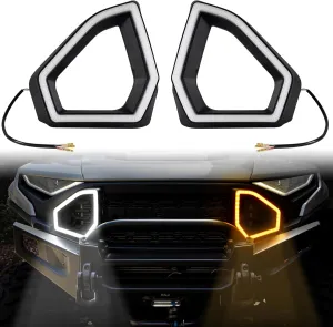 SAUTVS LED Front Accent Lights for Polaris Ranger 1500 XD 2024 2025, LED Front Fascia Signature Light with DRL Turn Signal Grill Auxiliary Lamp Accessories
