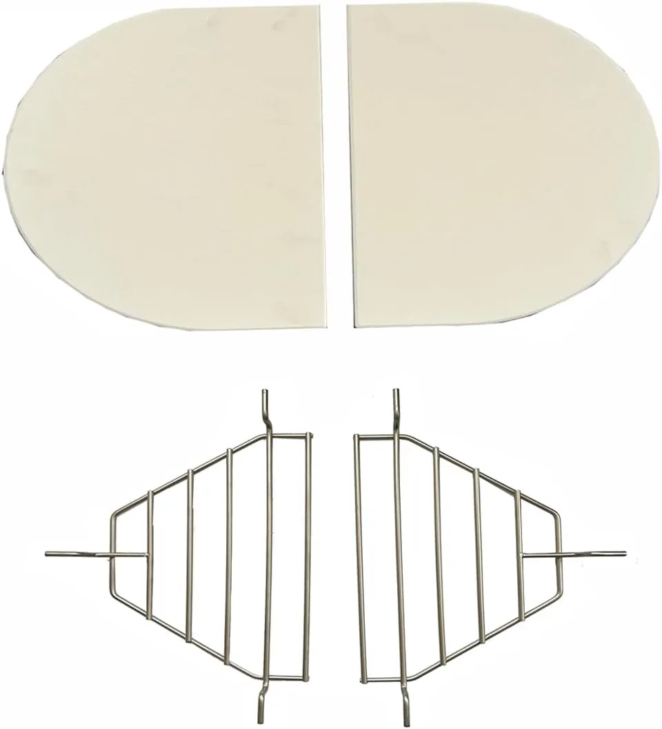Shengyongh CPR324 (2-Pack) Ceramic Heat Reflector Plates for Primo Oval XL and Oval G 420 Gas Grill