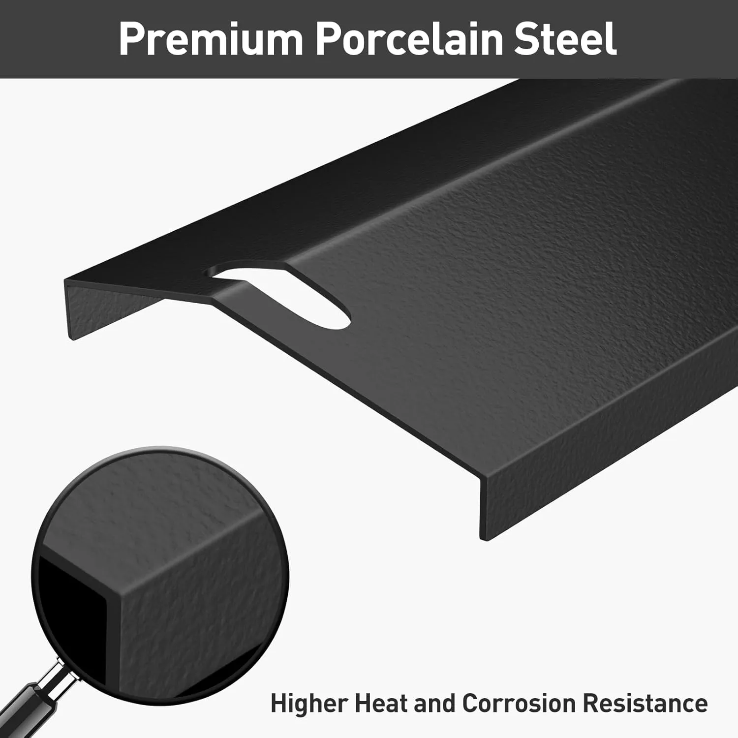 SHINESTAR Grill Heat Plates Replacement Parts for Dyna-Glo, Backyard & Uniflame Grill, DGF510SBP, DGF493BNP, BY15-101-001-02, BY13-101-001-13, Porcelain Steel, 15" x 3-13/16", 4-Pack