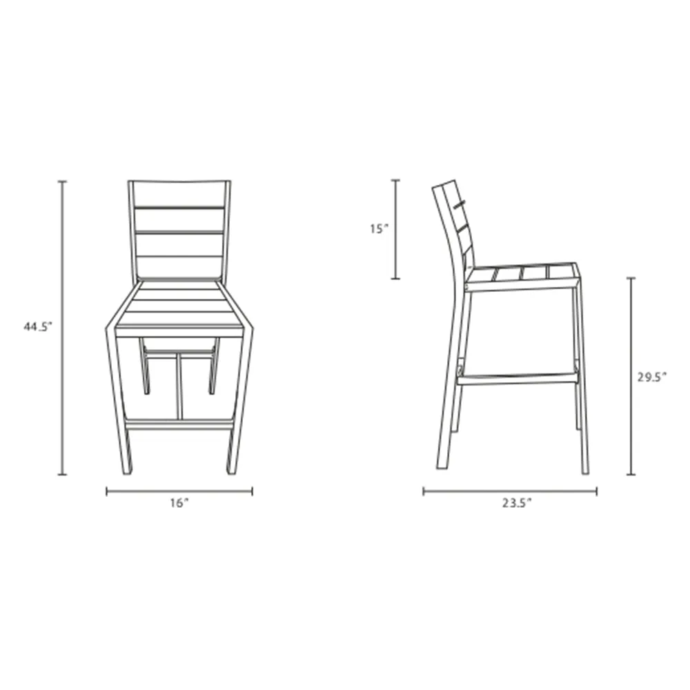 Shore Outdoor Patio Aluminum Armless Bar Stool