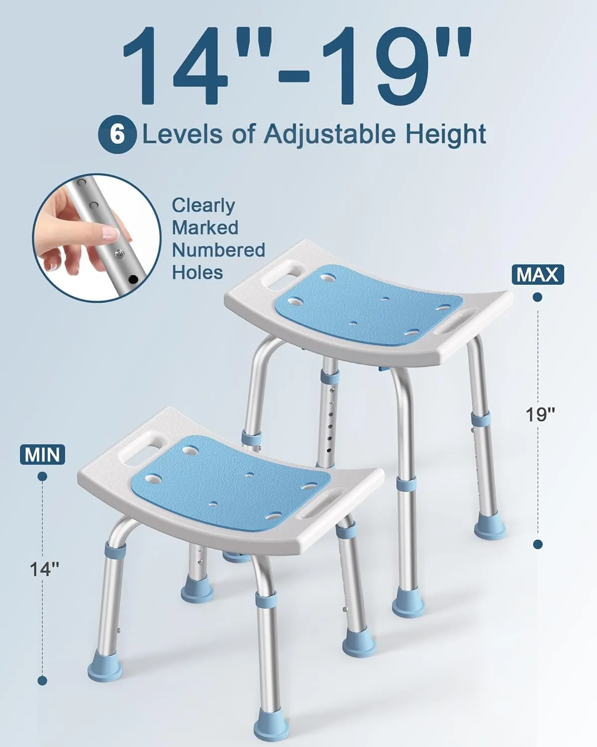 Shower Chair for Inside Shower, FSA/HSA Eligible 400 lbs Adjustable Shower Stool with Suction Feet, Shower Seat for Inside Tub Bathroom Bench Bath Chair for Elderly and Disabled