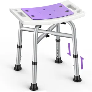 Shower Chair, FSA/HSA Eligible 450 lbs Adjustable Shower Stool with Suction Feet, Tool Free Shower Seat for Inside Tub with Double-Cross Reinforced for Elderly, Senior and Disabled