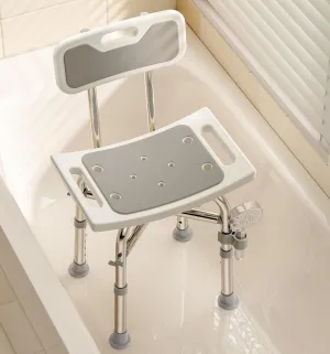 Shower Chair with Back for Elderly and Disabled, Shower Seat Bench Stool, Adjustable Height, 500 lbs Capacity, FSA/HSA Eligible, Rectangular