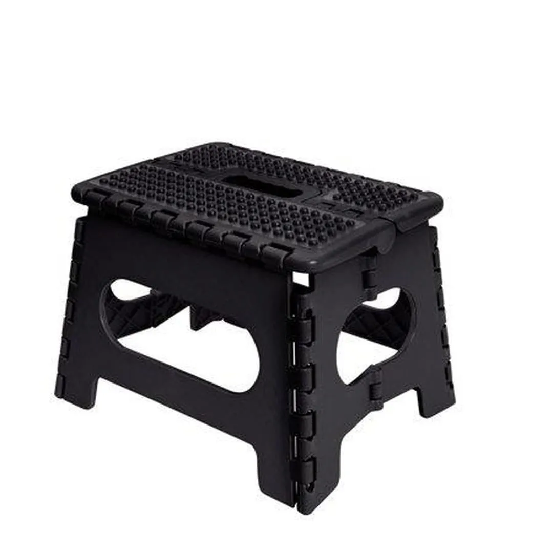 Simplify 9" Anti-Skid Folding Single Step Stool in Black Polypropylene