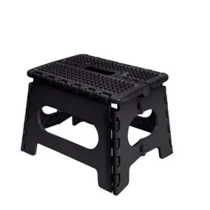 Simplify 9" Anti-Skid Folding Single Step Stool in Black Polypropylene