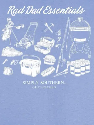 Simply Southern Rad Dad Essentials - Golf Clubs - Grill - Fishing Rod - Adult T-Shirt