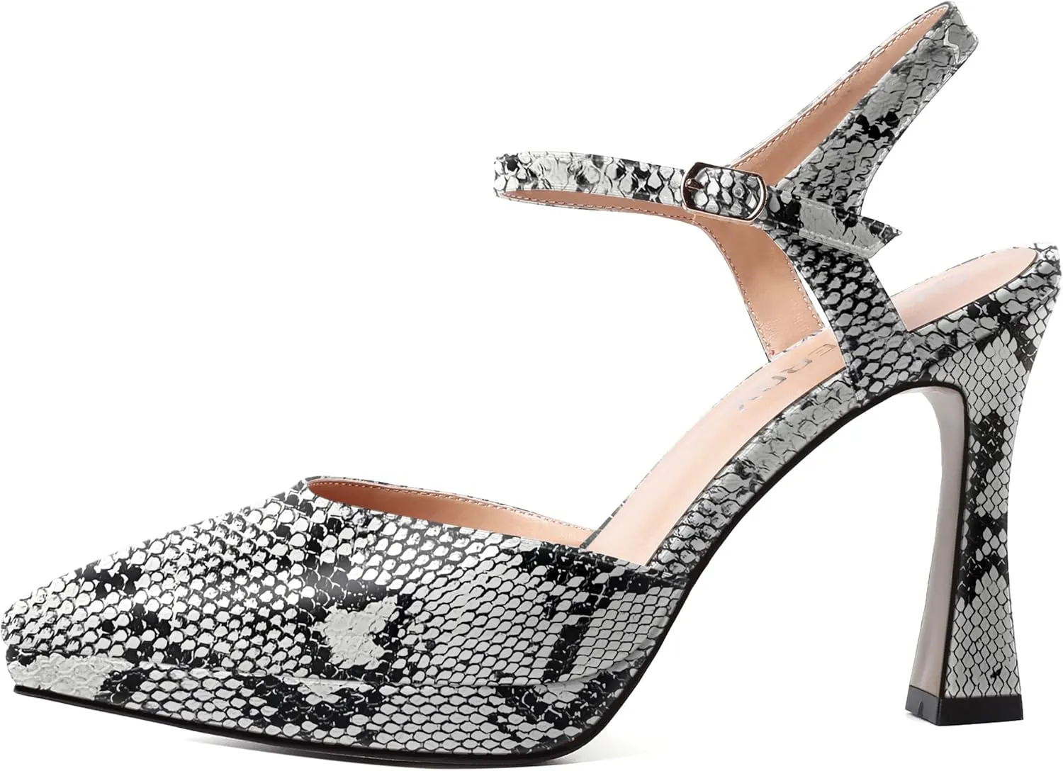 SKYSTERRY Womens Party Slingback Patent Sexy Platform Pointed Toe Buckle Spool High Heel Pumps Shoes 4 Inch