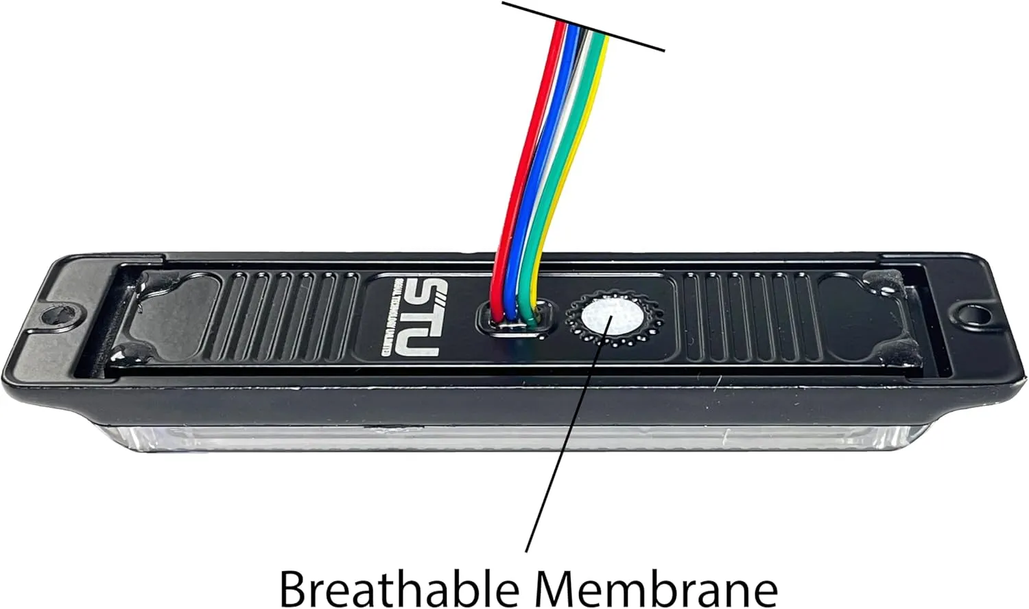Slim Multi Color [Amber White Blue Red] Surface Mount & Grille Grill Emergency Warning Strobe Police Light Head Internal Flasher Waterproof (Black Housing - AWBR)