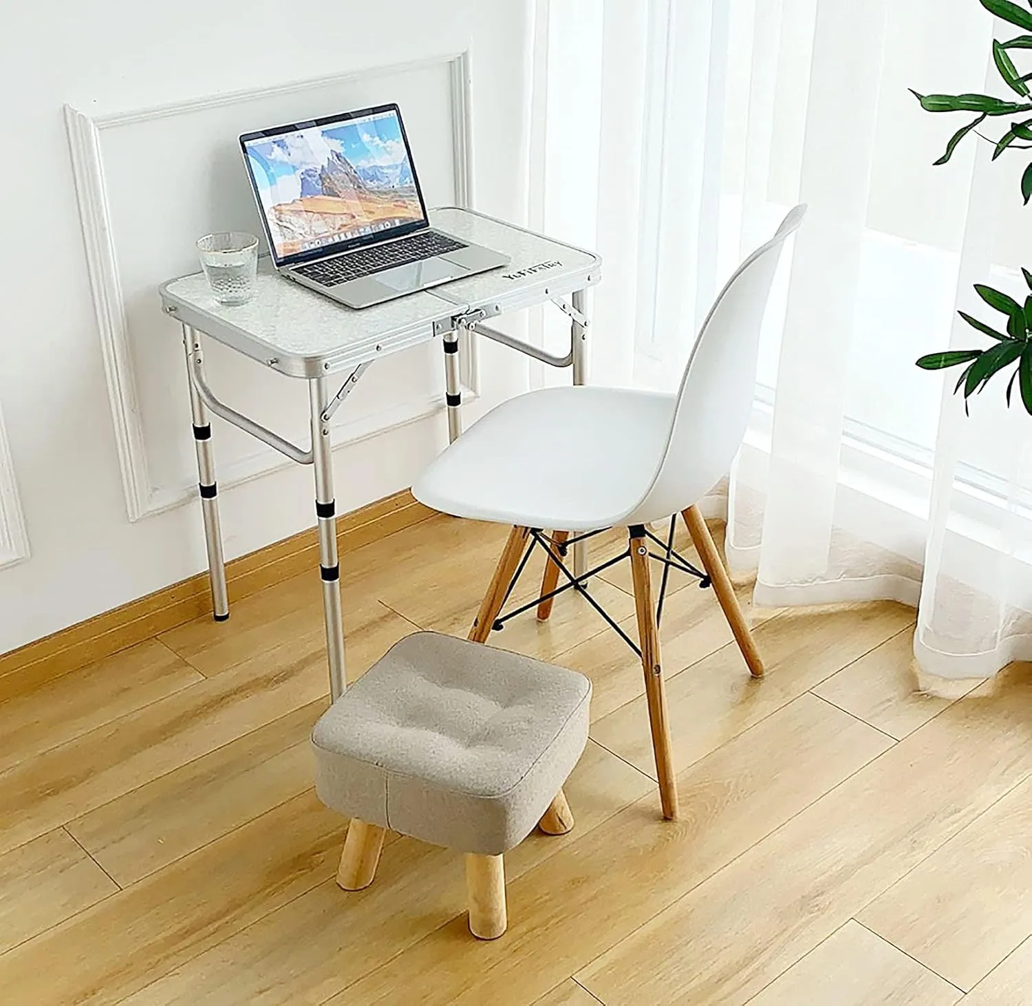 Small Aluminum Camp Table, Lightweight, Portable, Foldable with 3 Adjustable Height, Indoor Outdoor Table for Cooking, Picnic, (3 Heights), 24''L x16''W