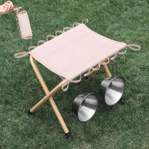 Small Foldable Fishing Stool, Portable Compact Backpacking Stool, Folding Seat Small Camping Stool Low Lightweight for Hunting Hiking Gardening(Khaki)